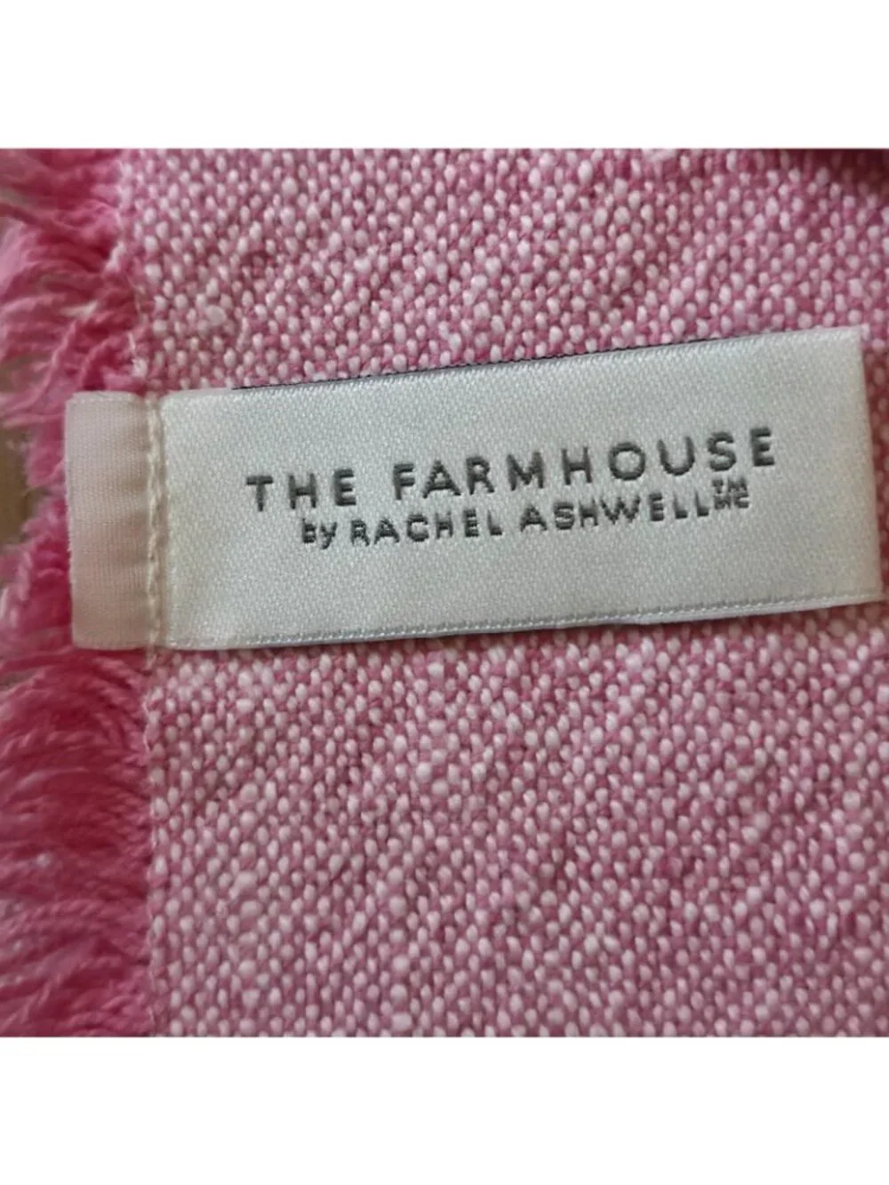 Farmhouse Rachel Ashwell Set 6 Pink 18 X 18 Fring Edge Cotton Cloth Napkins
